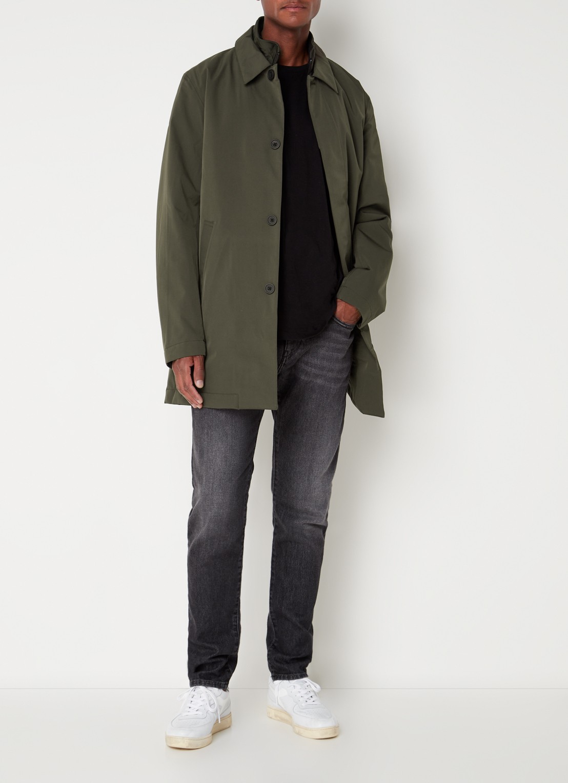 NN.07 Blake gewatteerde trenchcoat met uitneembare binnenjas - voorkant 3 bronsgroen