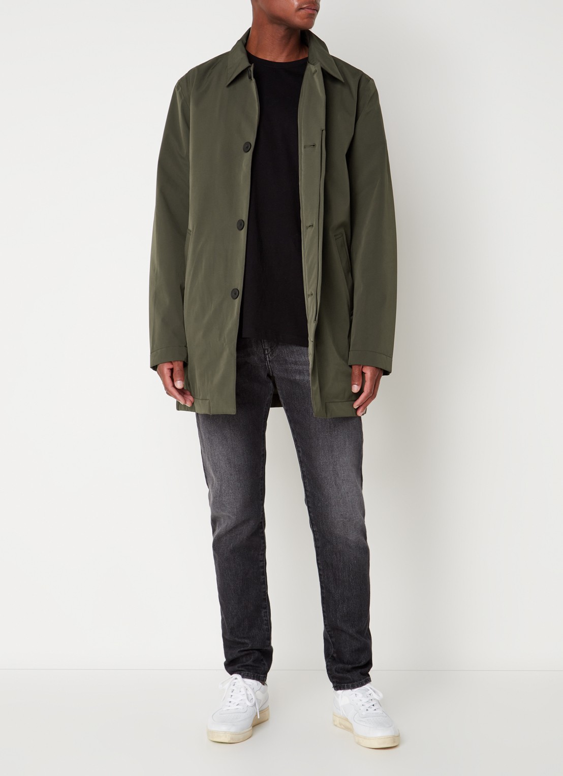 NN.07 Blake gewatteerde trenchcoat met uitneembare binnenjas - voorkant 4 bronsgroen