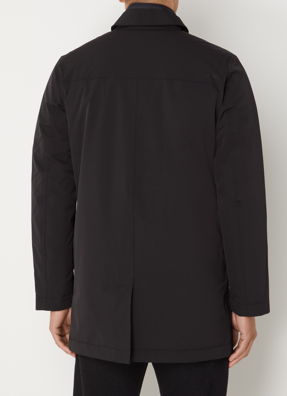 NN.07 Blake gewatteerde trenchcoat met uitneembare voering - achterkant 4 zwart