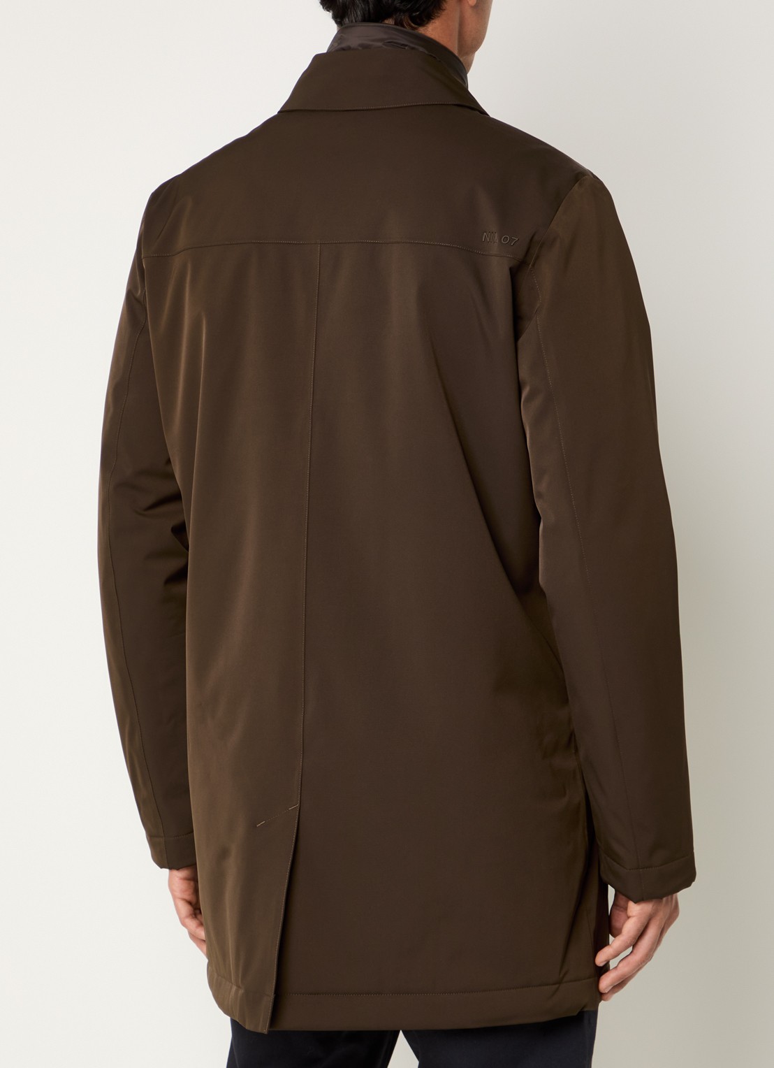 NN.07 Blake gewatteerde trenchcoat  met uitneembare voering - achterkant 4 donkerbruin