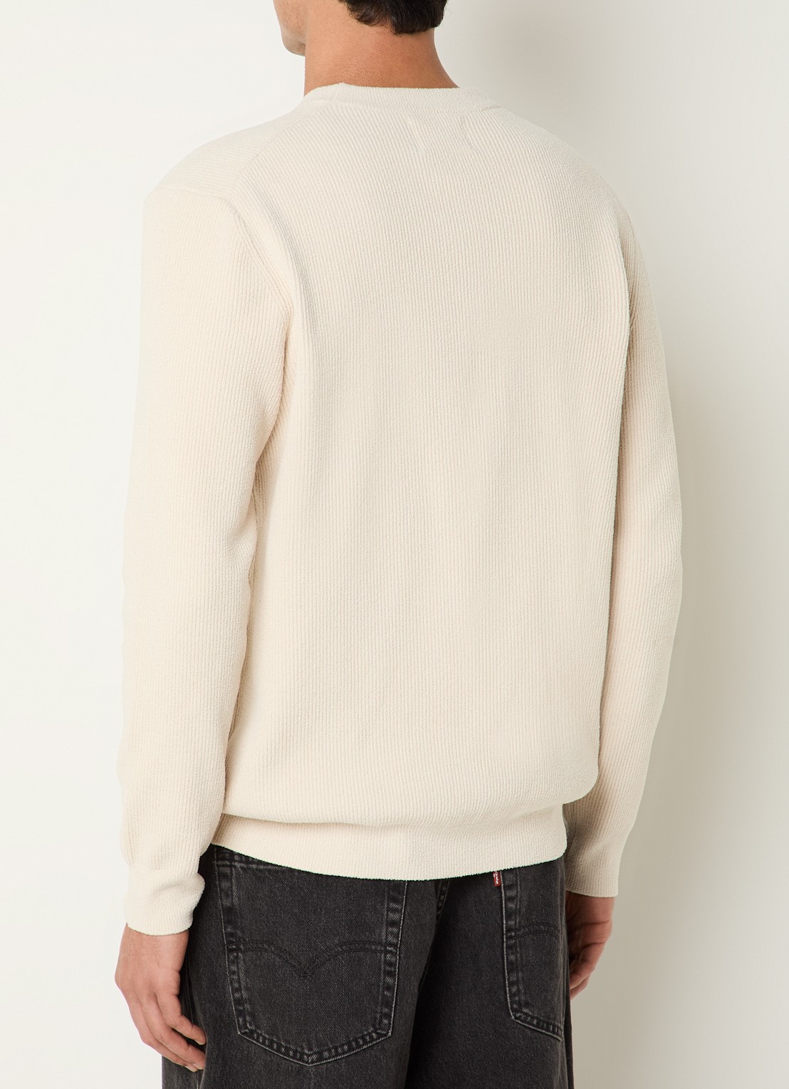 NN.07 Danny grofgebreide pullover met ronde hals - achterkant ivoor