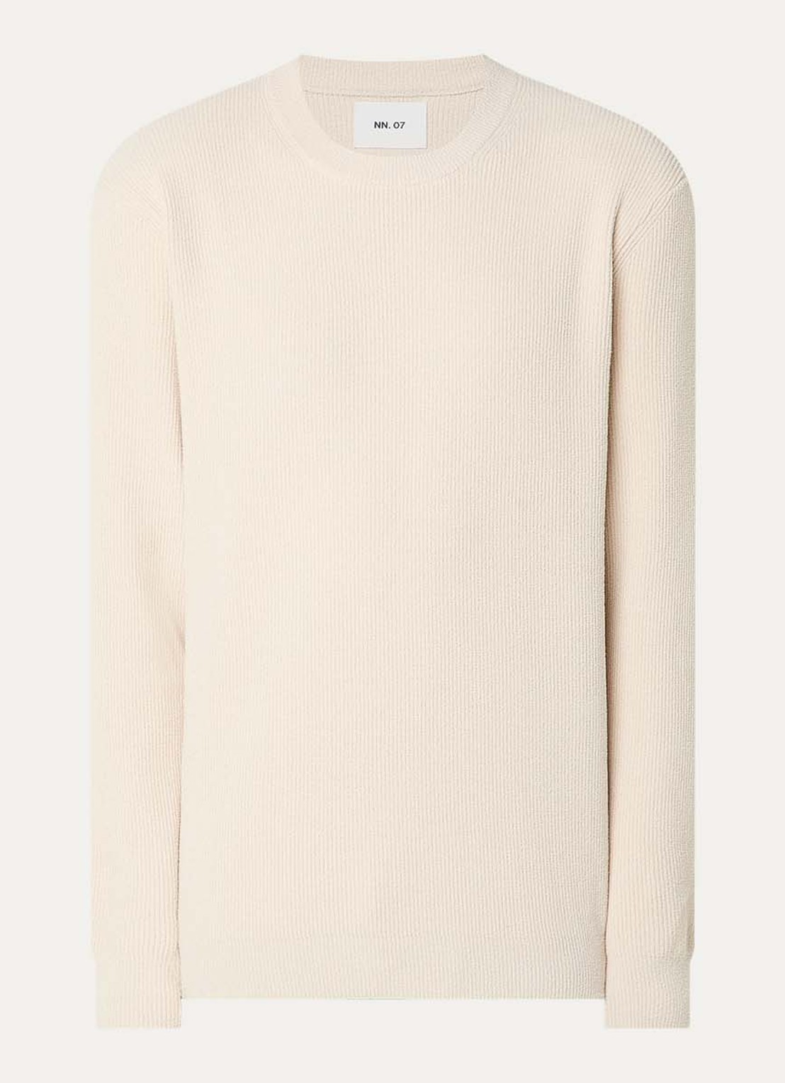 NN.07 Danny grofgebreide pullover met ronde hals - voorkant 3 ivoor