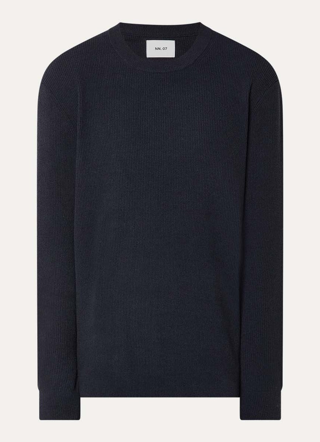 NN.07 Danny grofgebreide pullover met ronde hals - voorkant 2 donkerblauw
