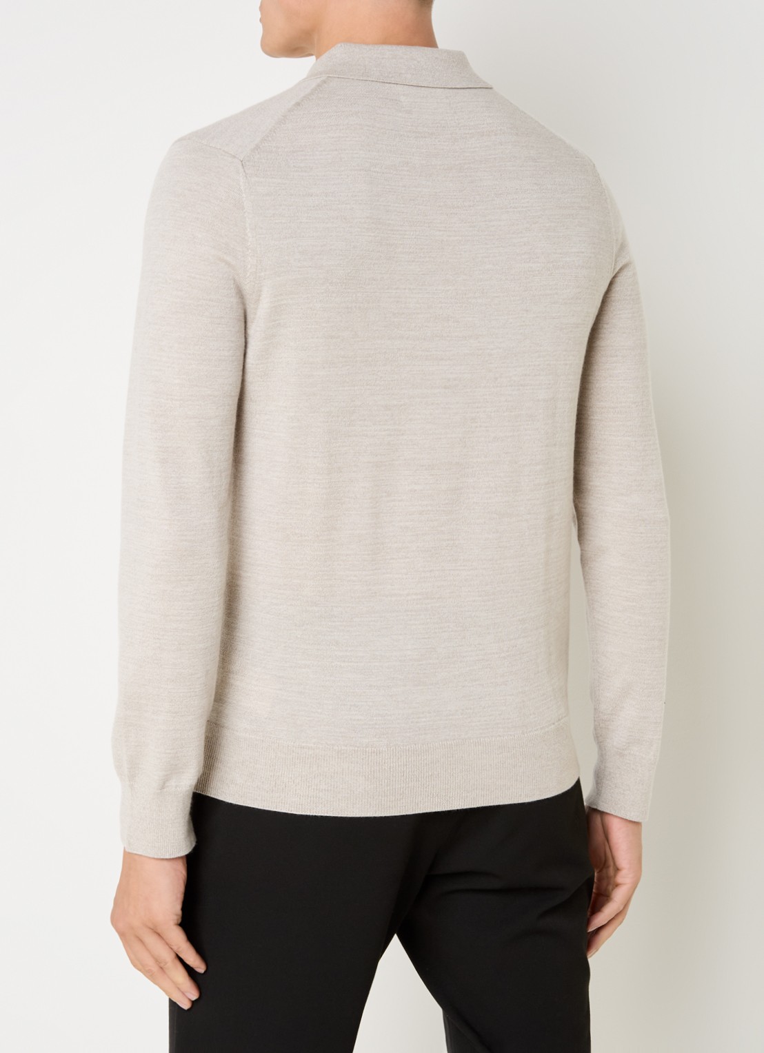 NN.07 Fijngebreide pullover van wol met polokraag - achterkant 4 beige
