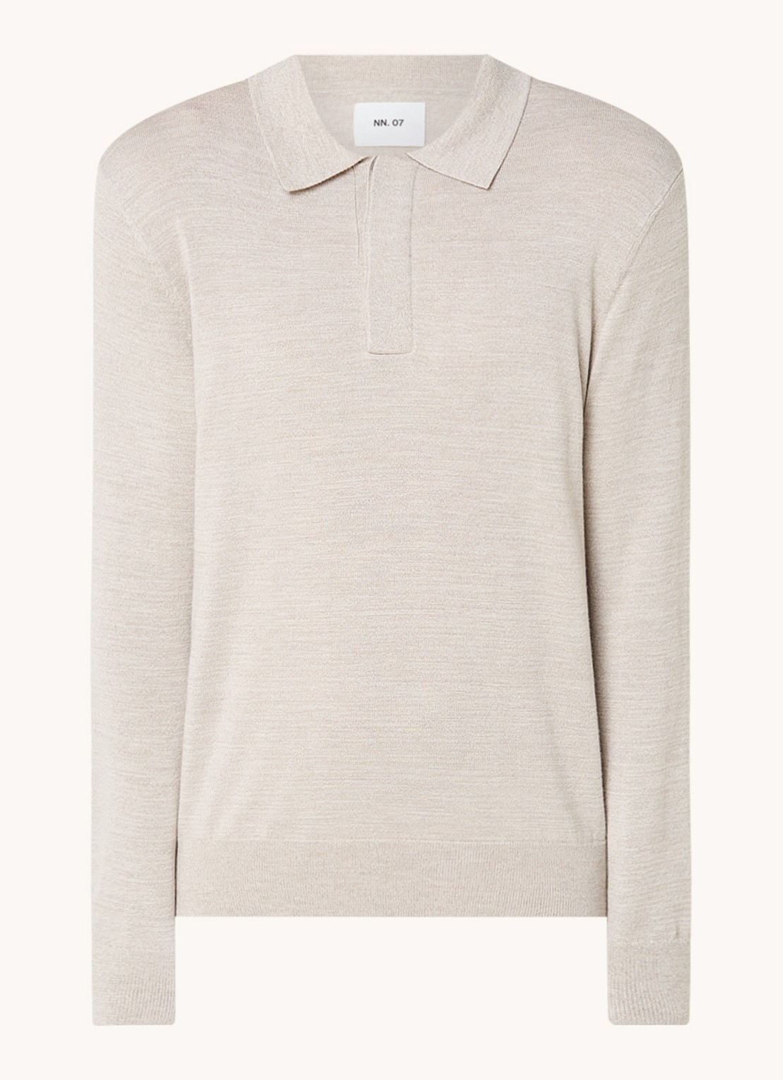NN.07 Fijngebreide pullover van wol met polokraag - voorkant 2 beige