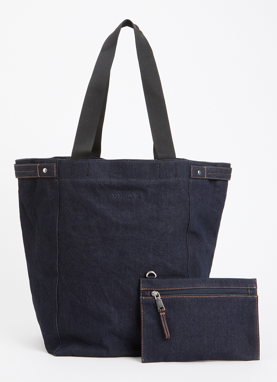 NN.07 Grip schoudertas van denim  - voorkant indigo