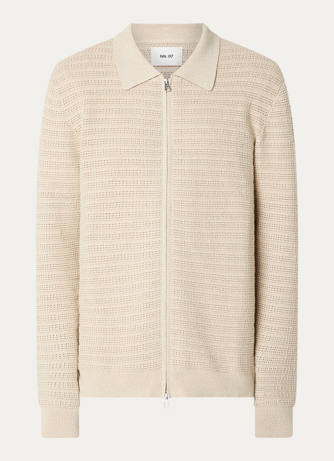 NN.07 Gustav grofgebreid vest met structuur - voorkant beige