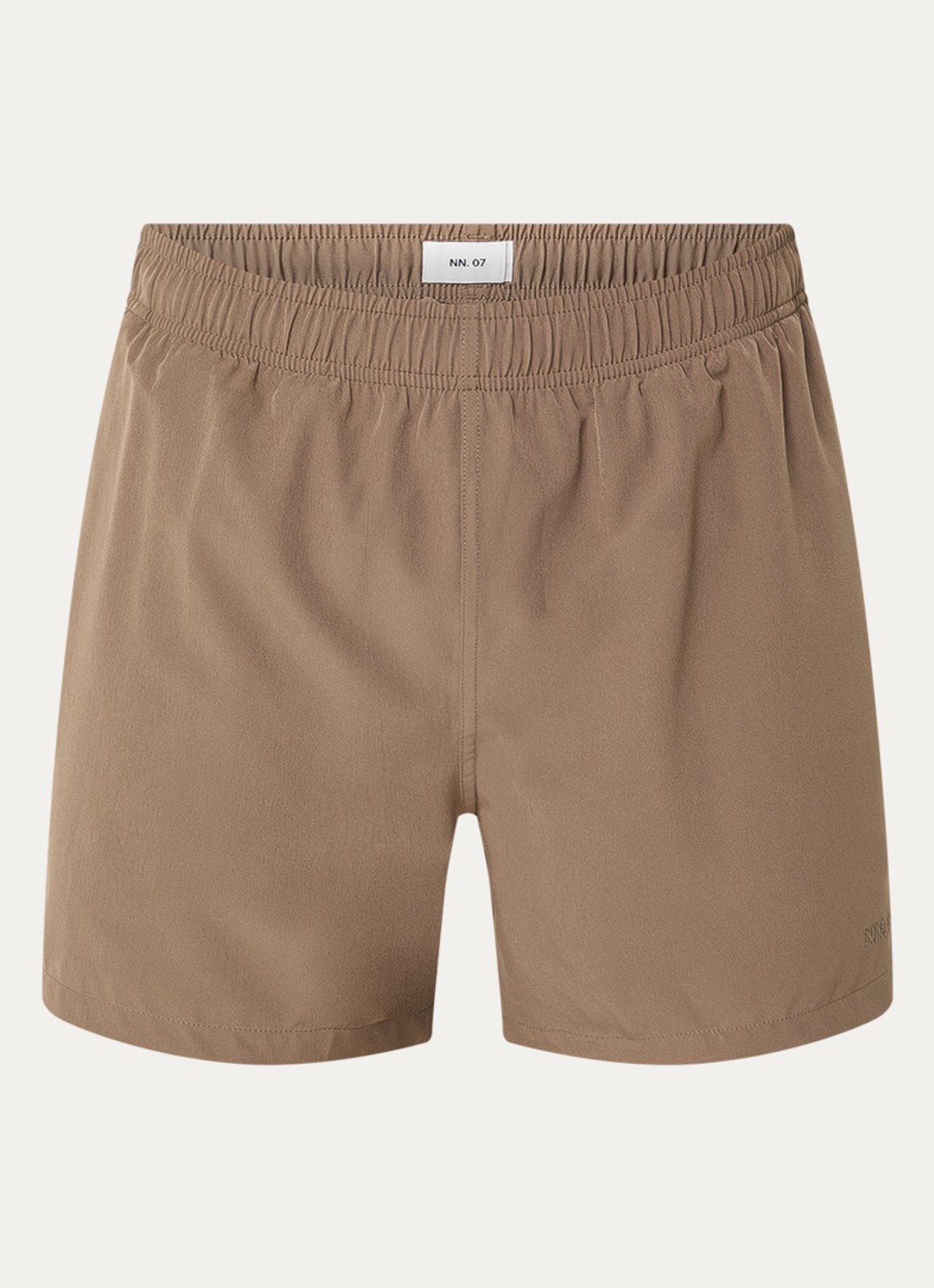 NN.07 Holiday zwemshort met steekzakken en logo - voorkant 2 lichtbruin