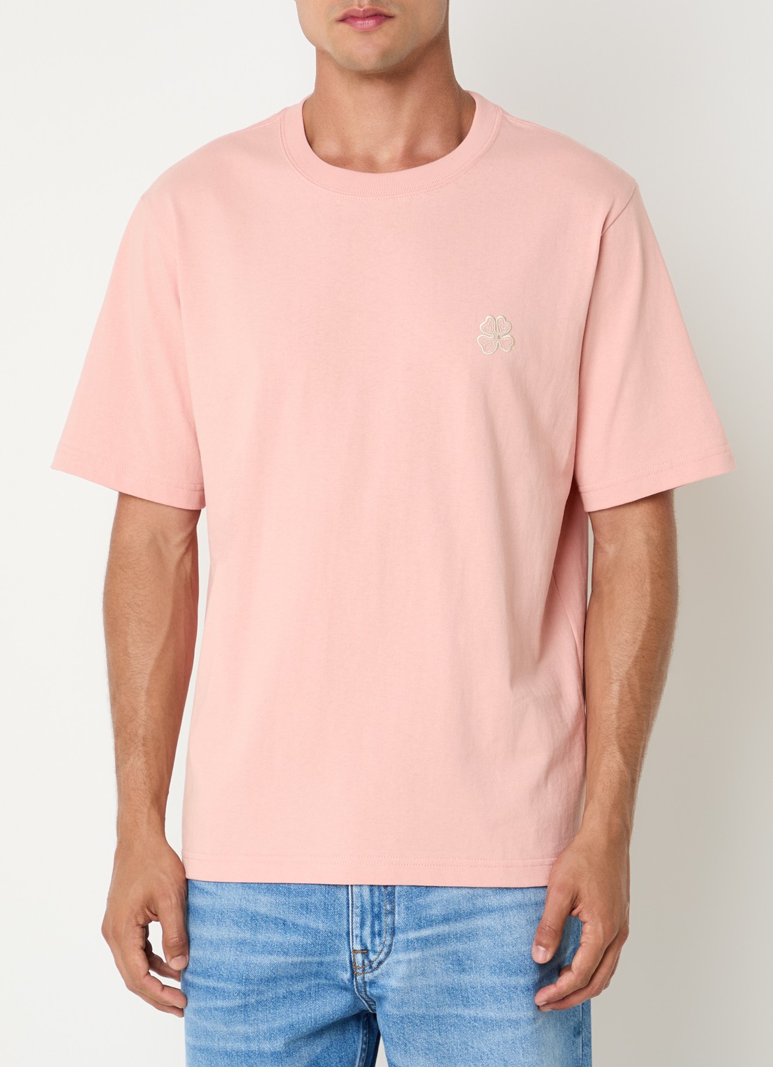NN.07 Jett T-shirt met borduring - detail 4 abrikoos
