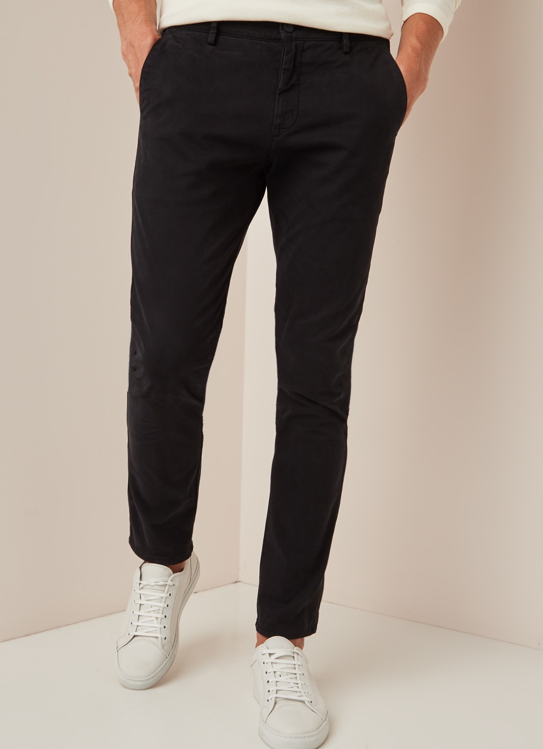 NN.07 Joe skinny fit chino met stretch - detail 3 zwart