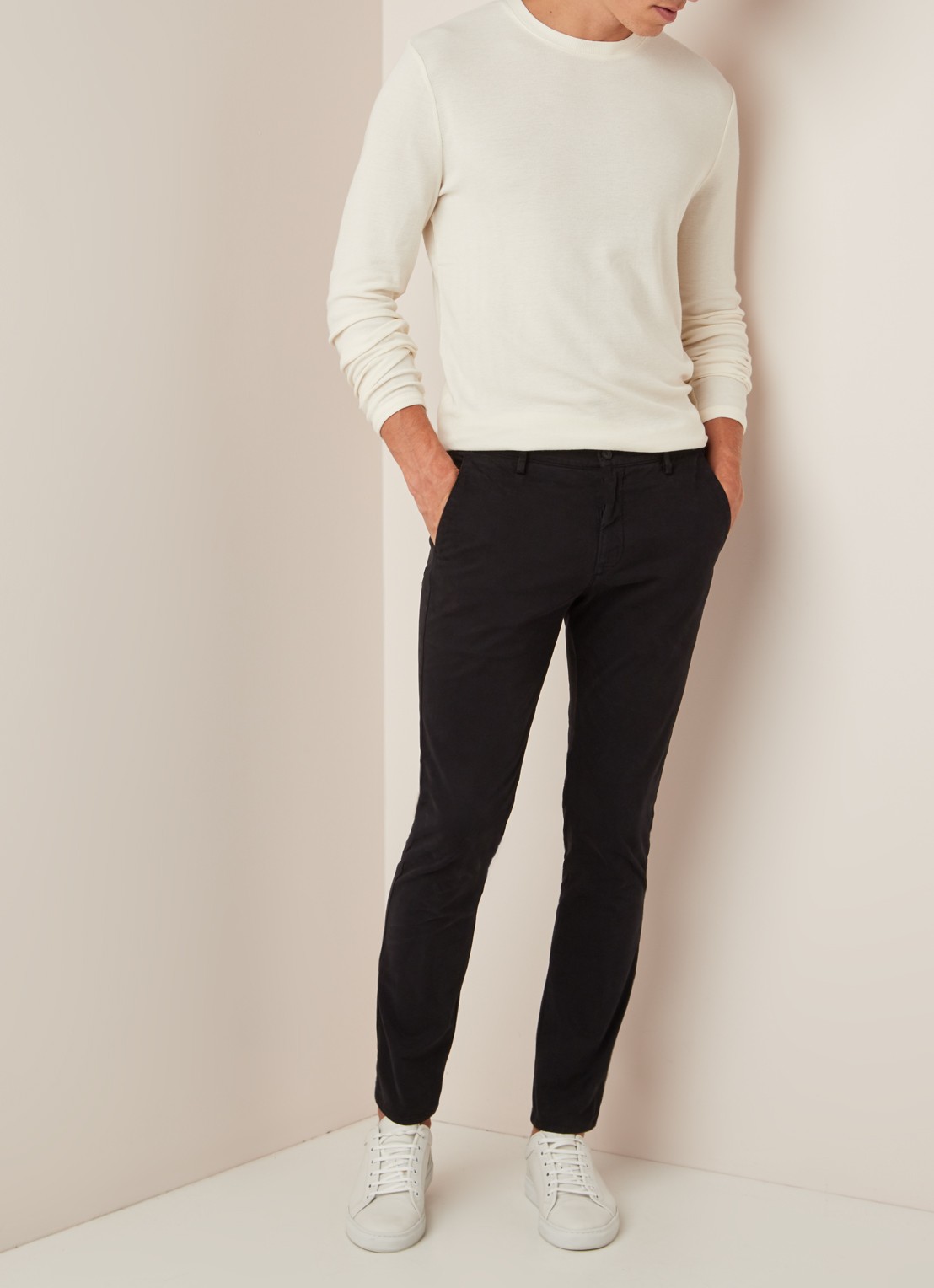 NN.07 Joe skinny fit chino met stretch - voorkant 2 zwart