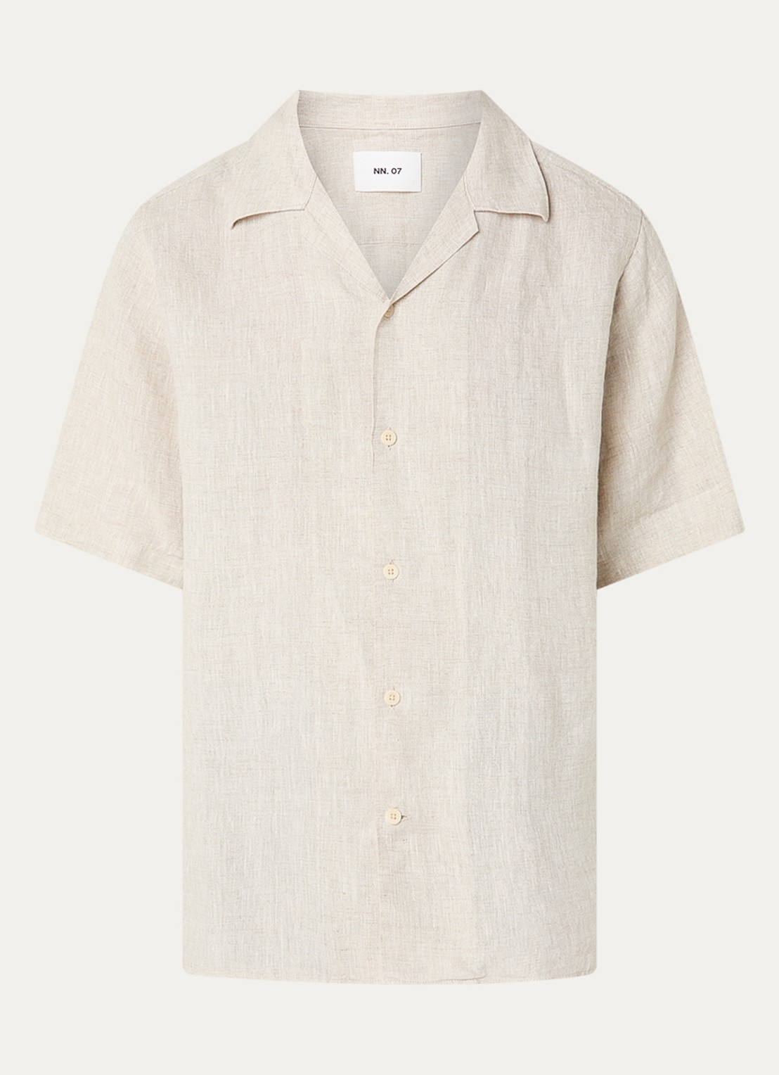 NN.07 Julio regular fit overhemd van linnen - voorkant 3 beige