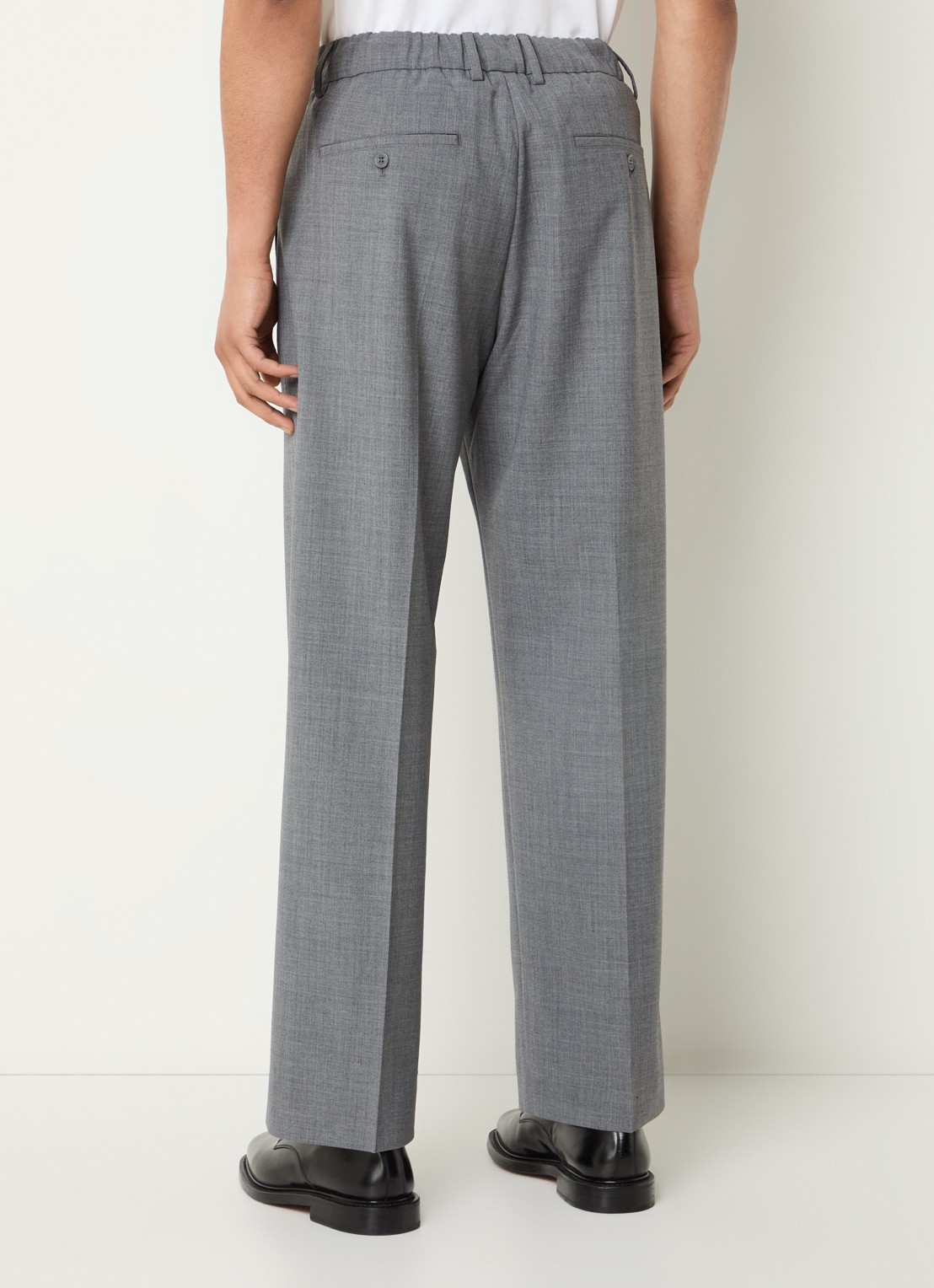 NN.07 Kay straight fit pantalon in wolblend met steekzakken - achterkant 5 grijs