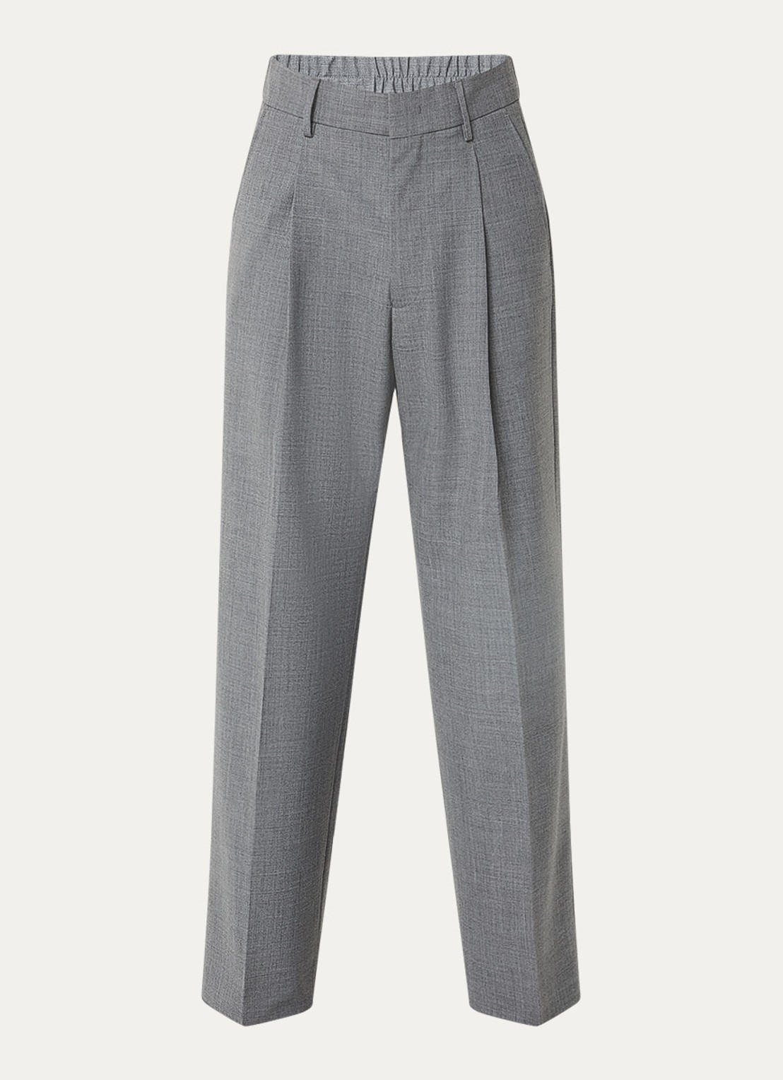 NN.07 Kay straight fit pantalon in wolblend met steekzakken - voorkant grijs