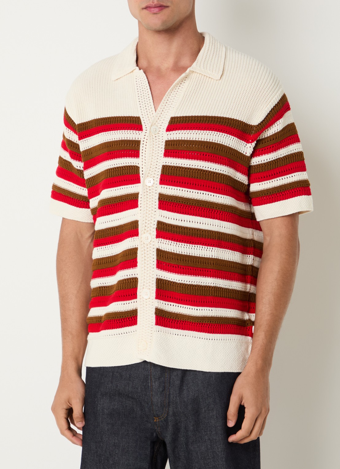 NN.07 Lars grofgebreid vest met structuur - detail 4 ivoor