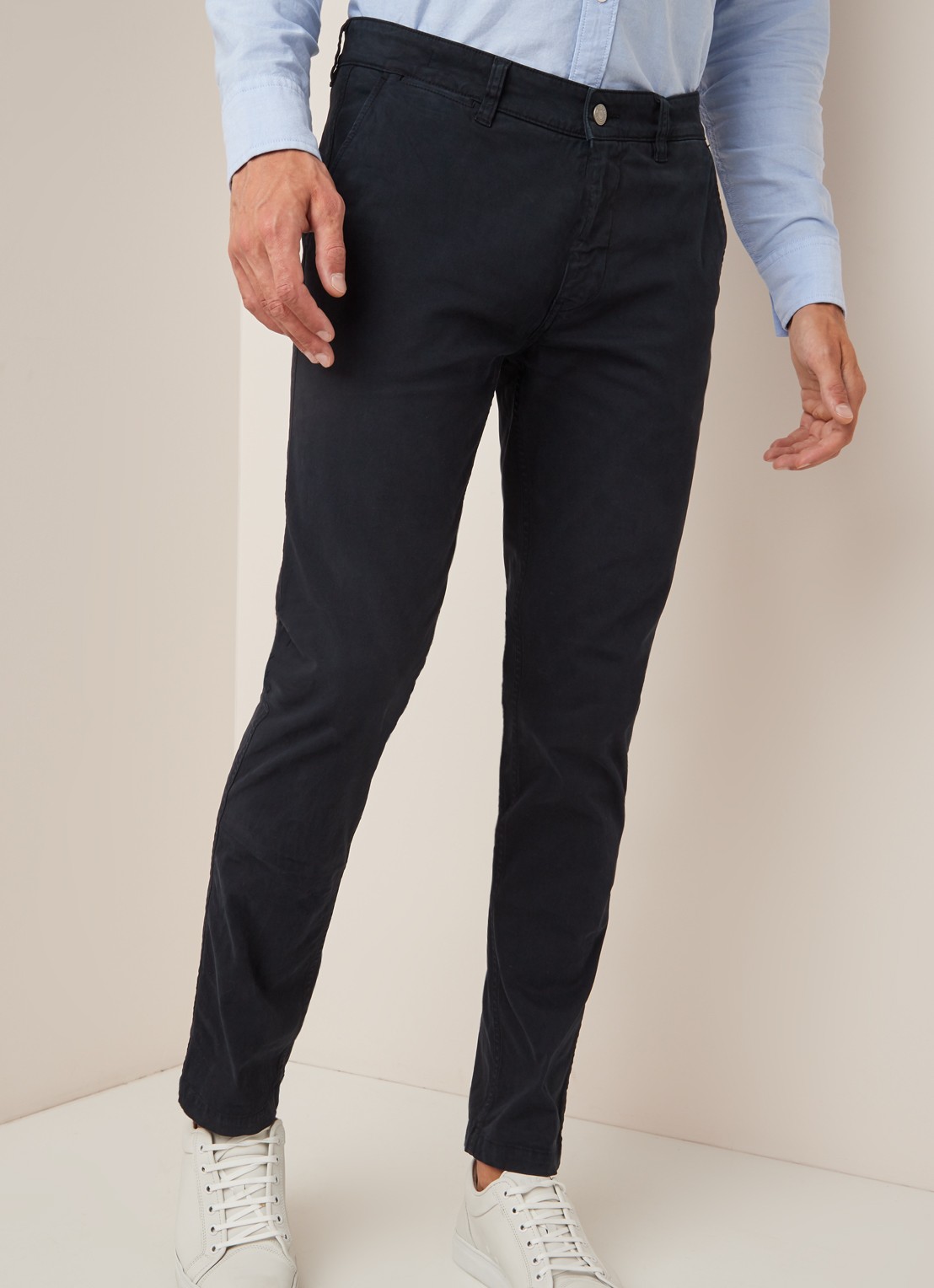 NN.07 Marco slim fit chino met stretch - detail 2 donkerblauw