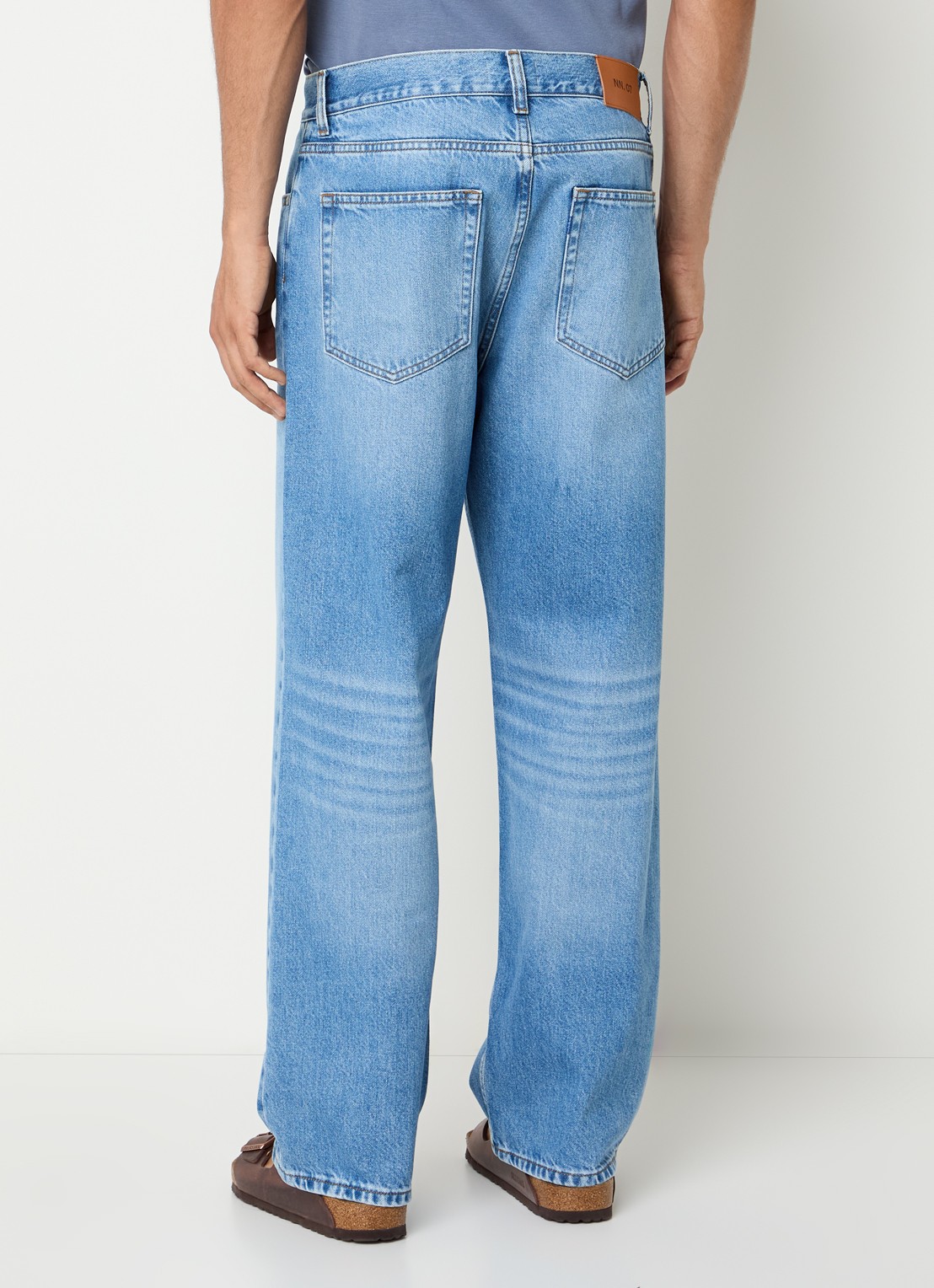 NN.07 Otis slim fit jeans met steekzakken - achterkant 5 blauwgrijs