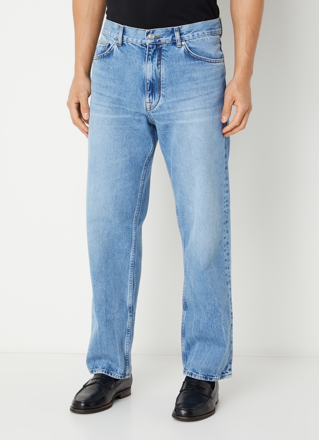 NN.07 Otis straight leg jeans met lichte wassing - detail 4 indigo