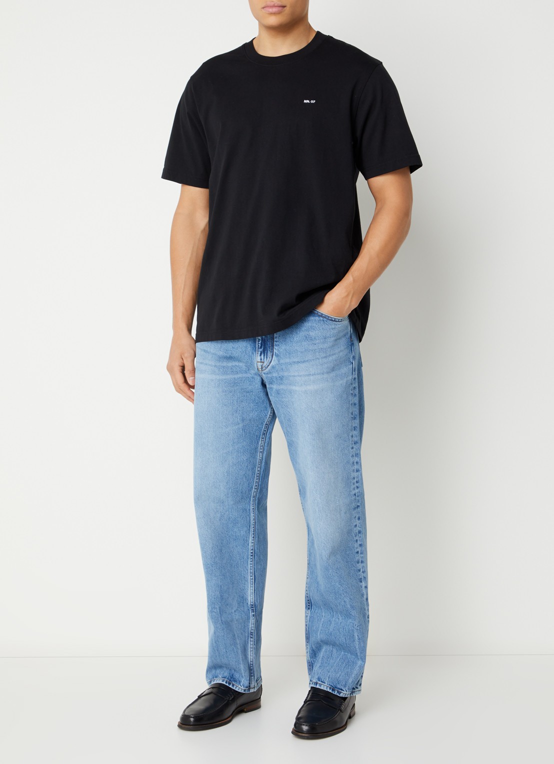NN.07 Otis straight leg jeans met lichte wassing - voorkant 3 indigo
