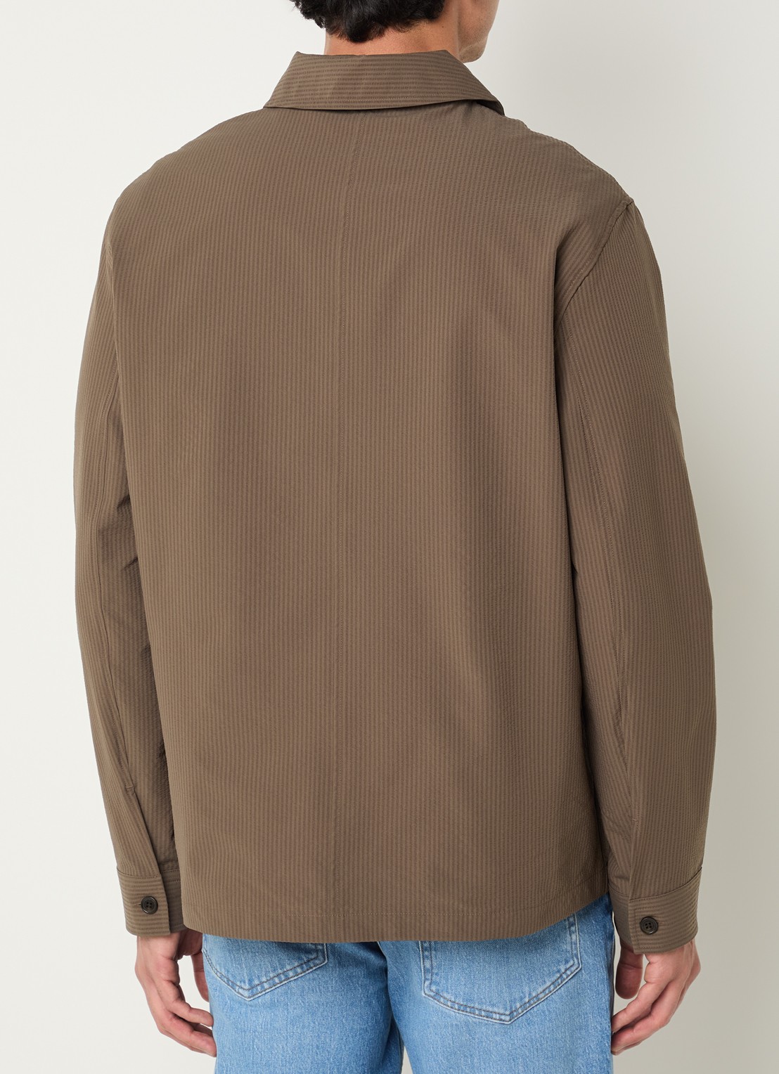 NN.07 Overshirt met opgestikte zakken - achterkant lichtbruin