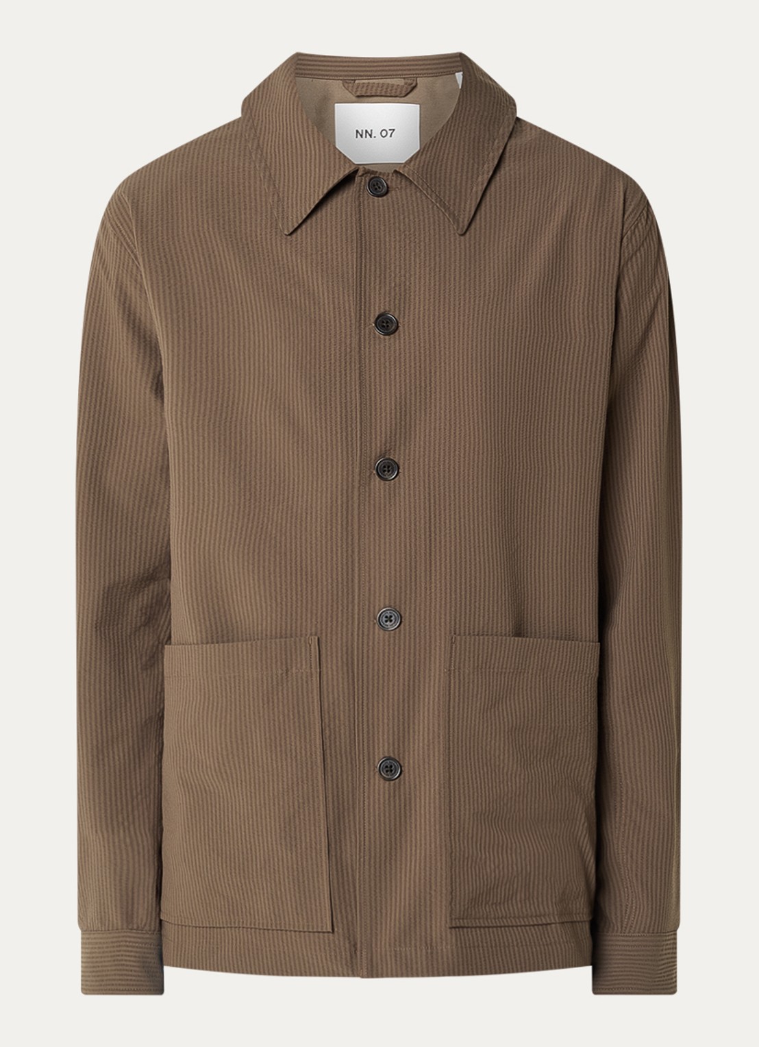 NN.07 Overshirt met opgestikte zakken - voorkant 2 lichtbruin