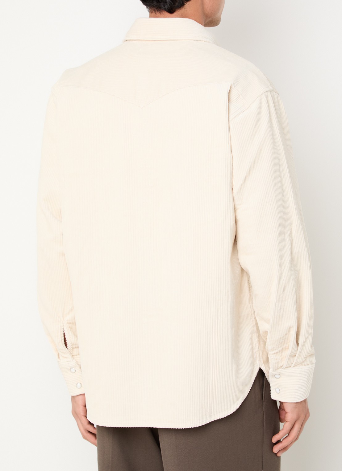 NN.07 Overshirt van corduroy met borstzakken - achterkant gebroken wit