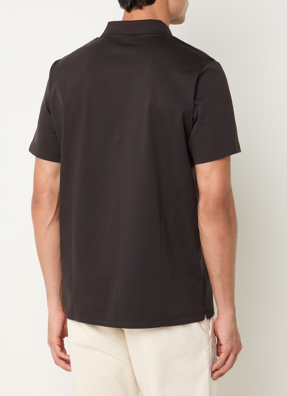 NN.07 Paul regular fit polo met kraag - achterkant donkerbruin