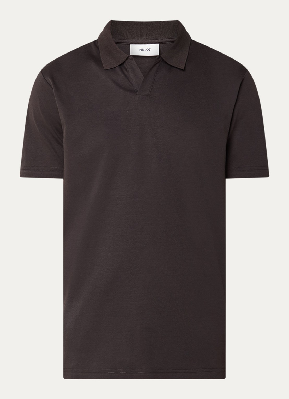 NN.07 Paul regular fit polo met kraag - voorkant 3 donkerbruin