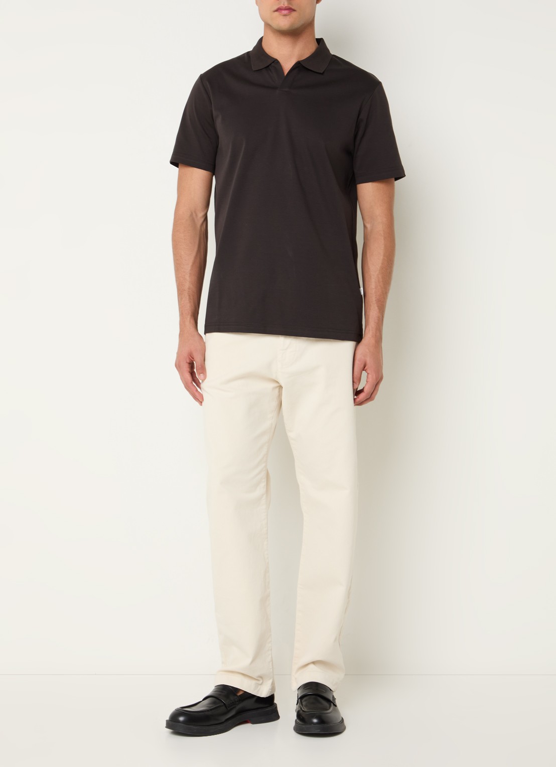 NN.07 Paul regular fit polo met kraag - voorkant 4 donkerbruin