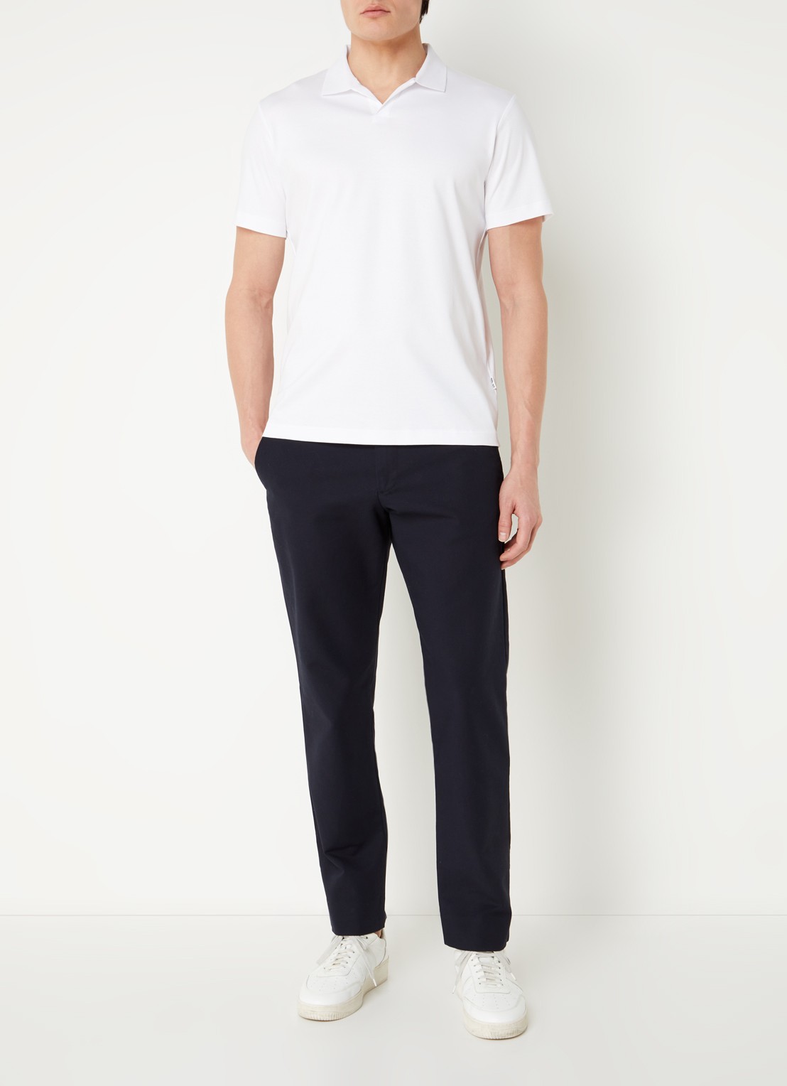 NN.07 Paul regular fit polo van  katoen - voorkant 2 wit