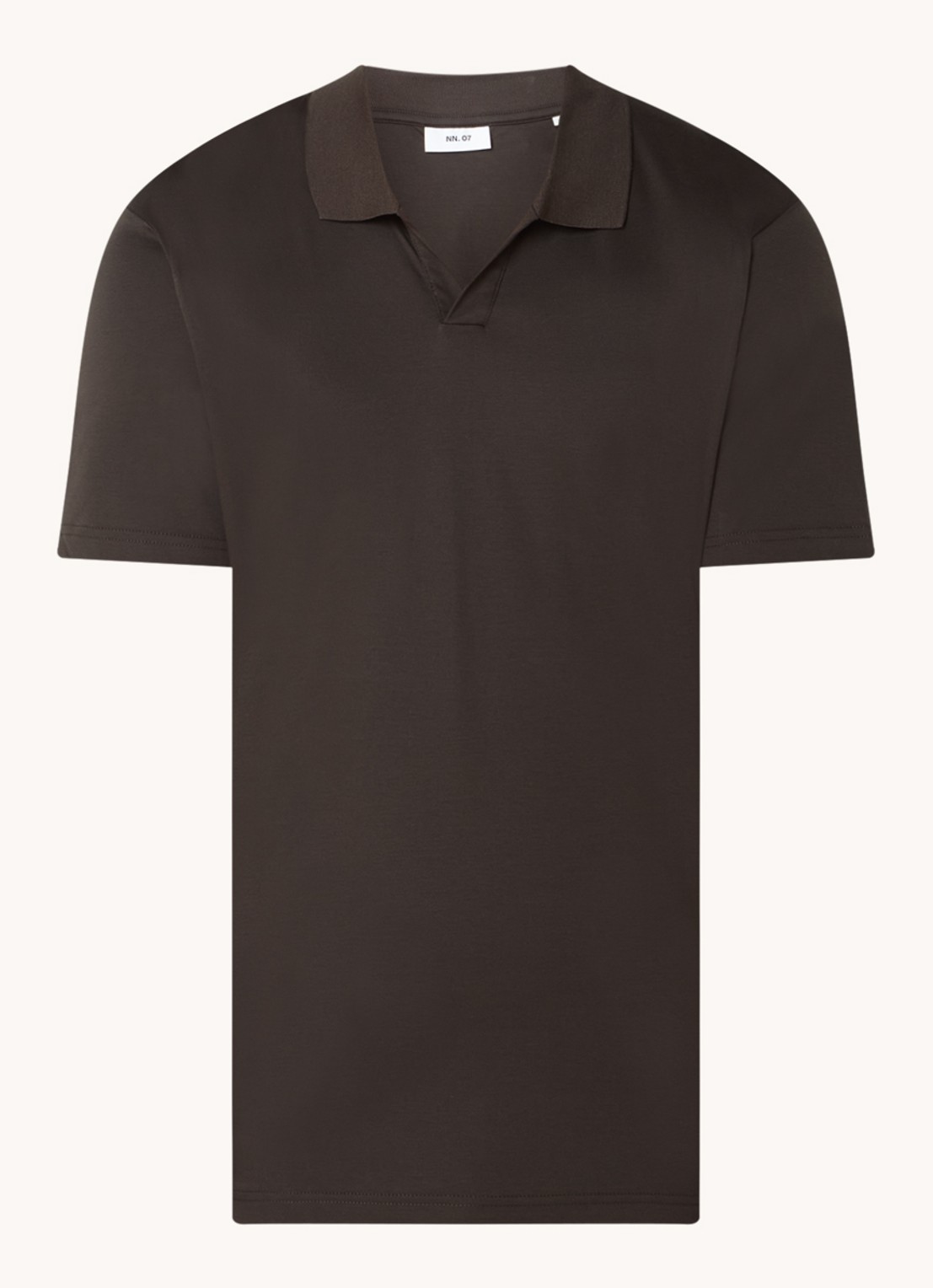 NN.07 Paul regular fit polo van  katoen - voorkant donkerbruin