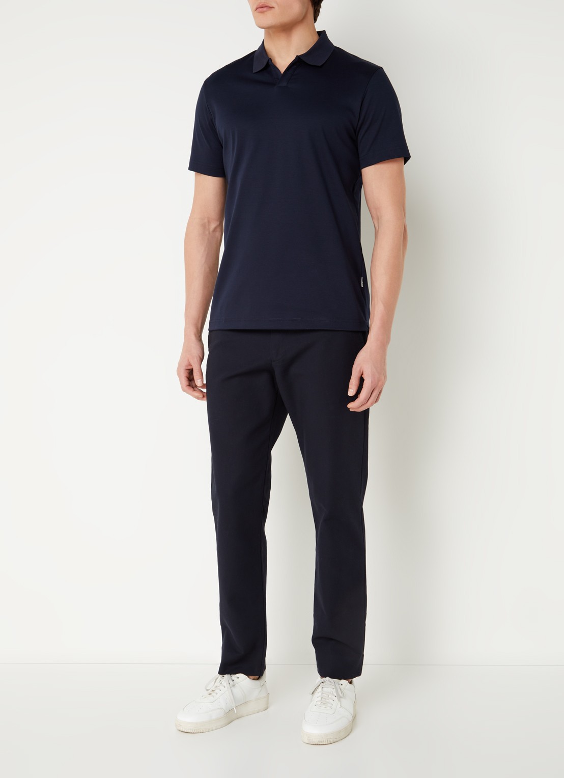 NN.07 Paul regular fit polo van  katoen - voorkant 3 donkerblauw
