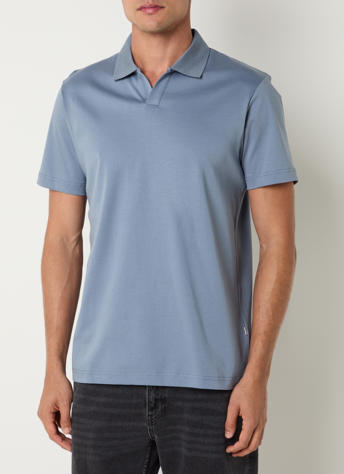 NN.07 Paul regular fit polo van katoen - detail blauwgrijs