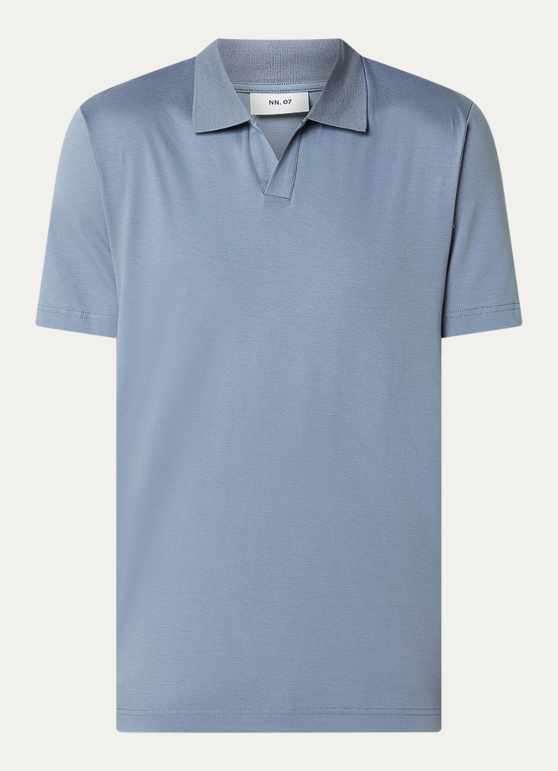 NN.07 Paul regular fit polo van katoen - voorkant 2 blauwgrijs
