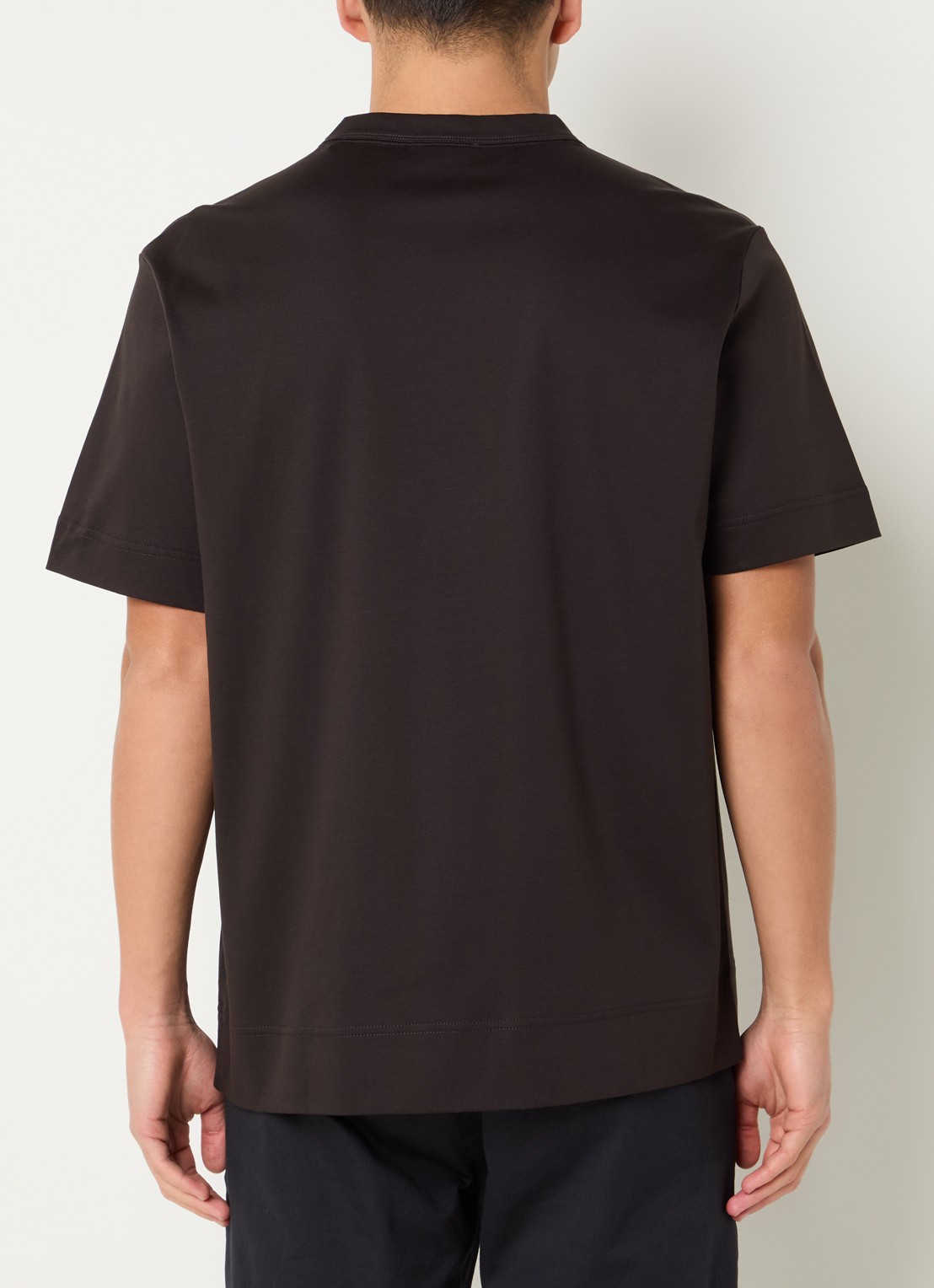 NN.07 Pedro t-shirt met borduring - achterkant 3 donkerbruin