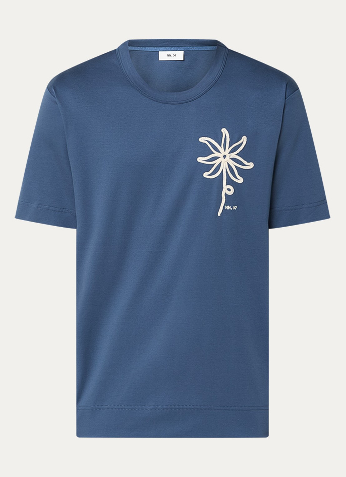 NN.07 Pedro t-shirt met borduring - voorkant donkerblauw