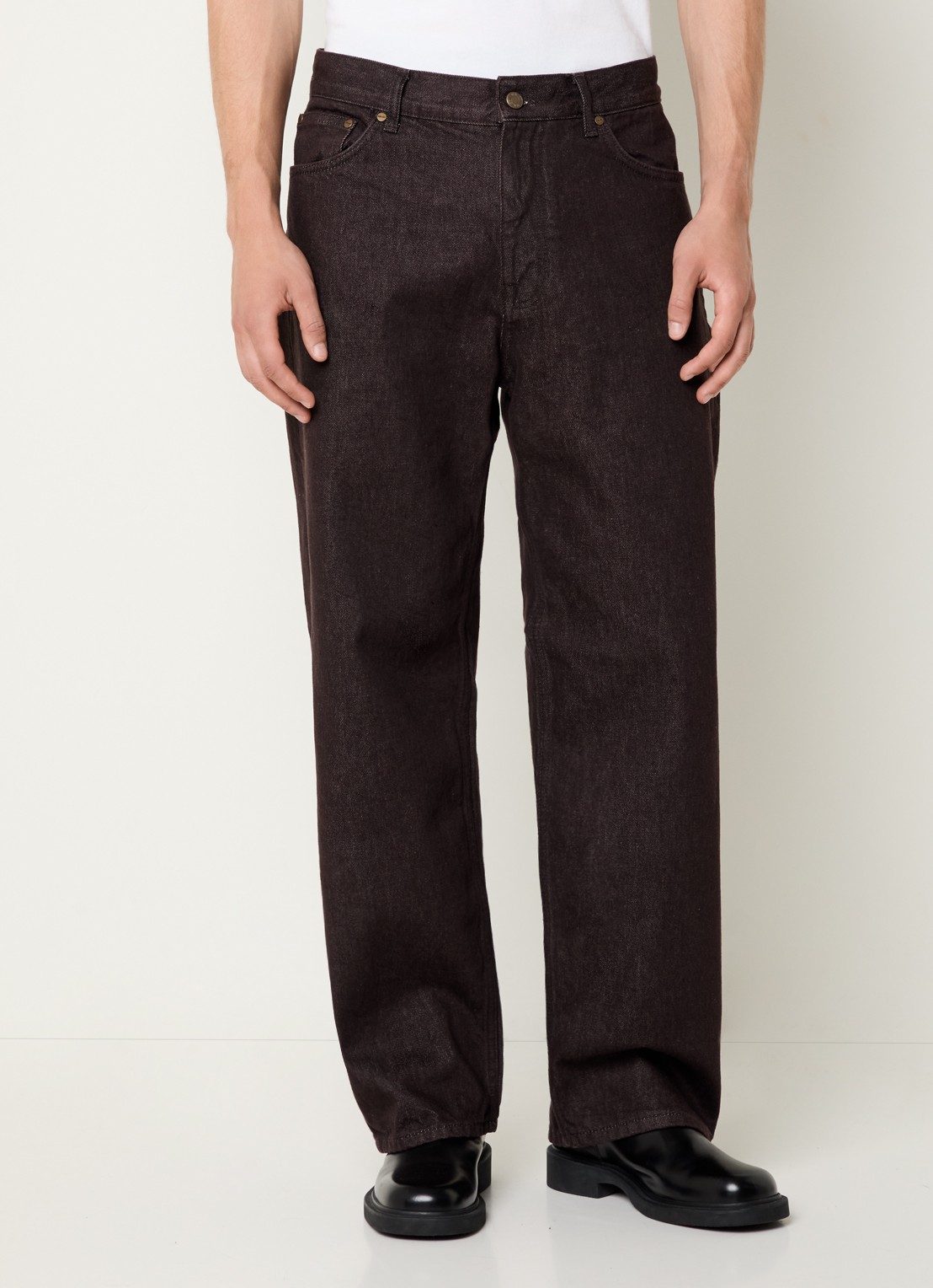 NN.07 Ross loose fit jeans met gekleurde wassing - detail 4 bruin