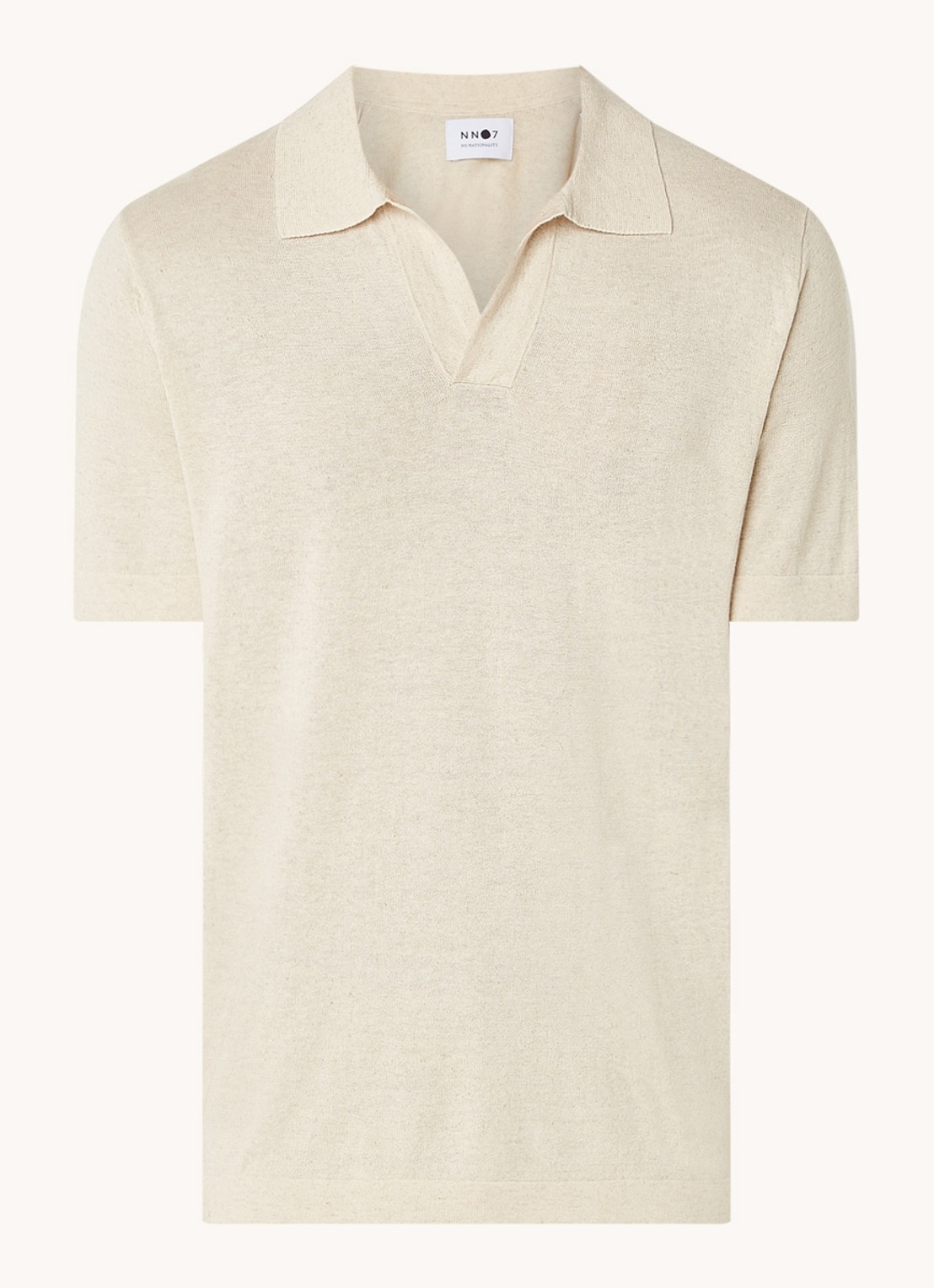 NN.07 Ryan regular fit polo in linnenblend - voorkant donkerbeige