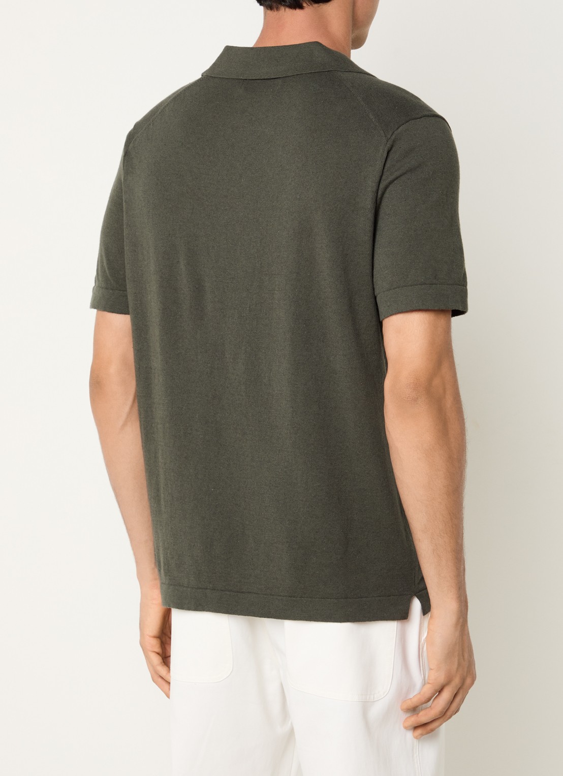 NN.07 Ryan regular fit polo in linnenblend - achterkant 3 groen