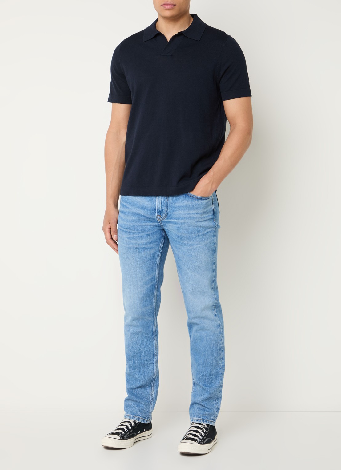 NN.07 Ryan regular fit polo met stretch - voorkant 2 donkerblauw