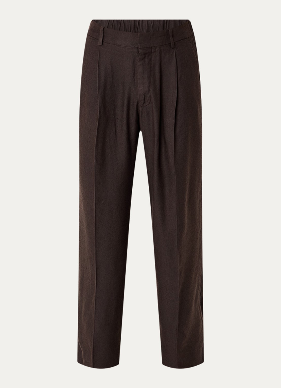 NN.07 Straight fit pantalon met steekzakken - voorkant 2 donkerbruin