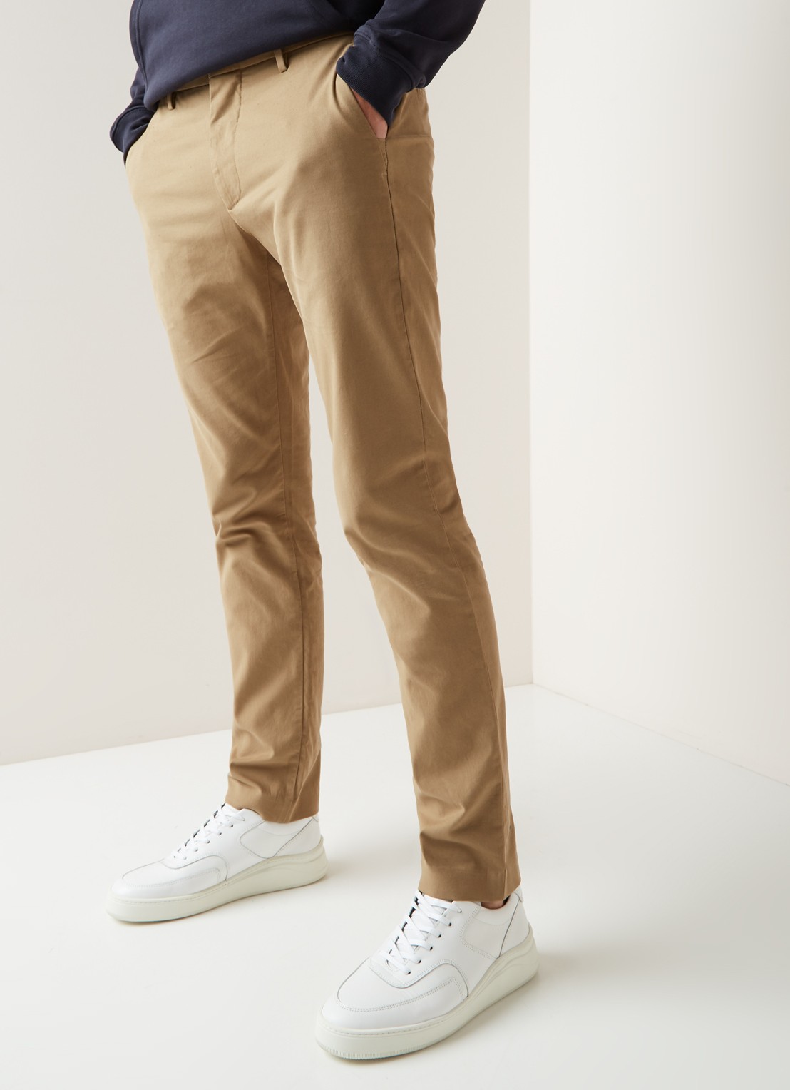 NN.07 Theo slim fit chino met stretch - detail 2 beige