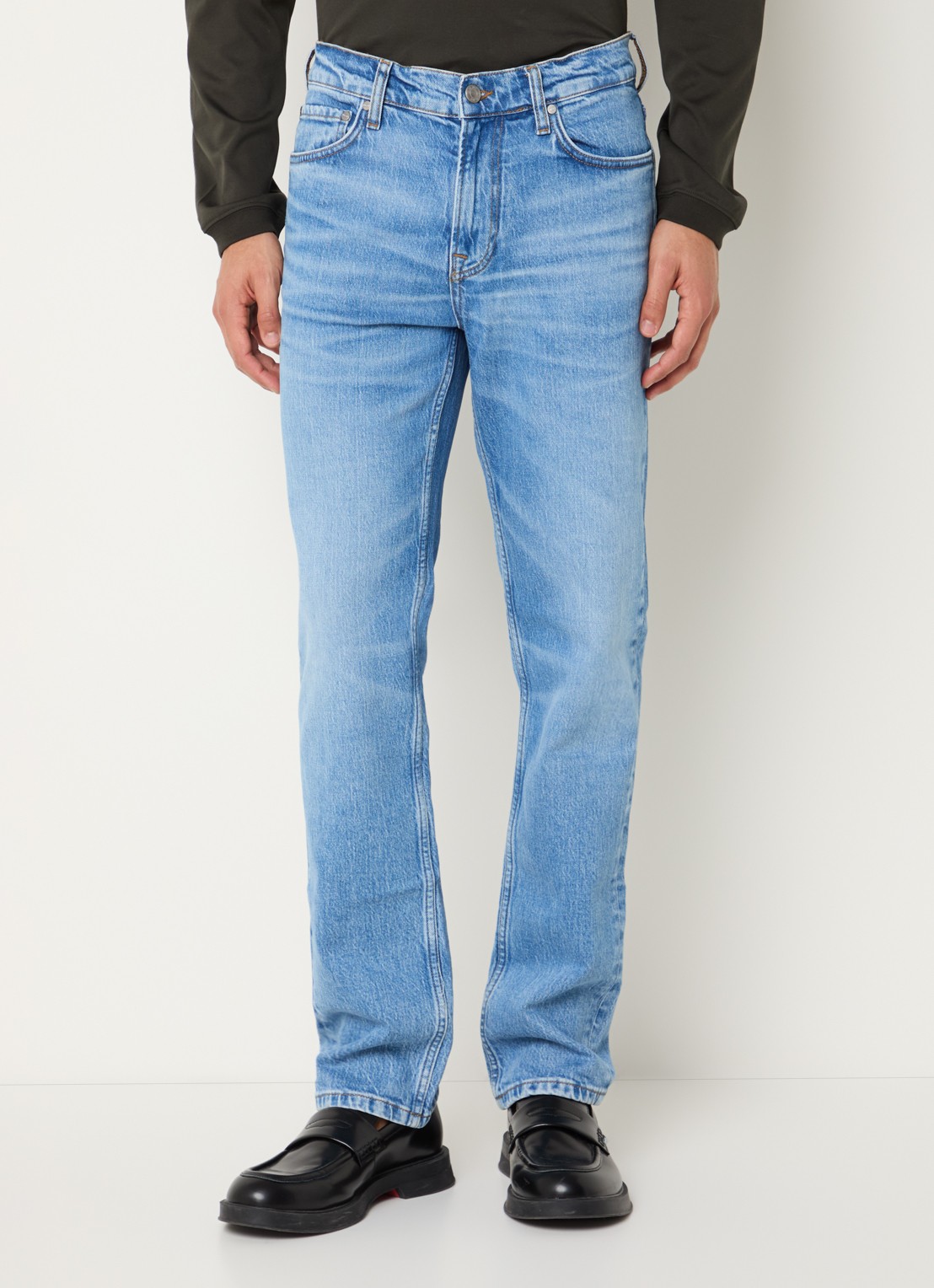 NN.07 Tony straight leg jeans met lichte wassing - detail 2 indigo