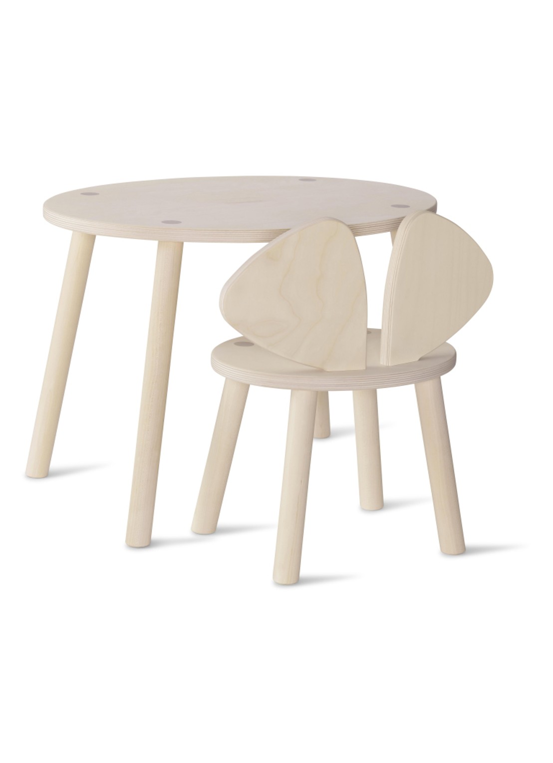Nofred Mouse kinderstoel + kindertafel set  - voorkant beige