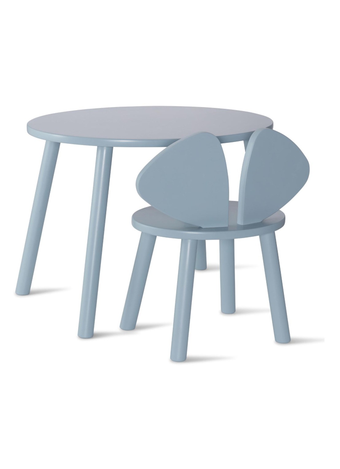 Nofred Mouse kinderstoel + kindertafel set  - voorkant lichtblauw