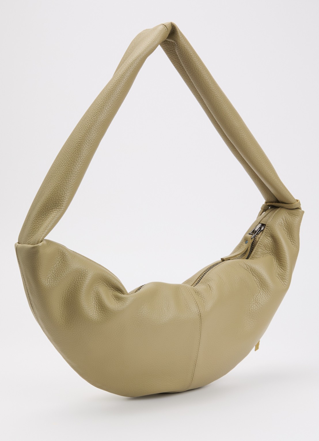 Nona Banana XL crossbodytas van leer - achterkant lindegroen