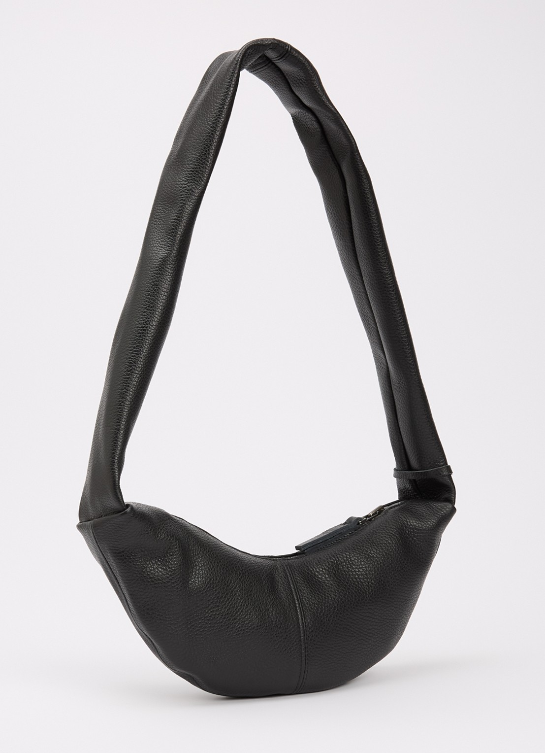 Nona Banana XS crossbodytas van leer  - achterkant zwart