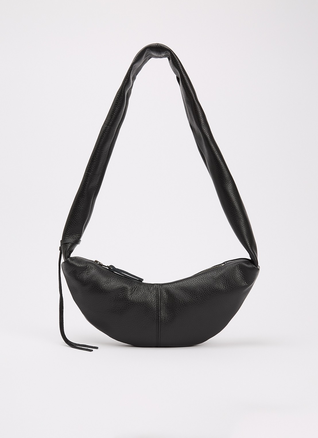 Nona Banana XS crossbodytas van leer  - voorkant 5 zwart