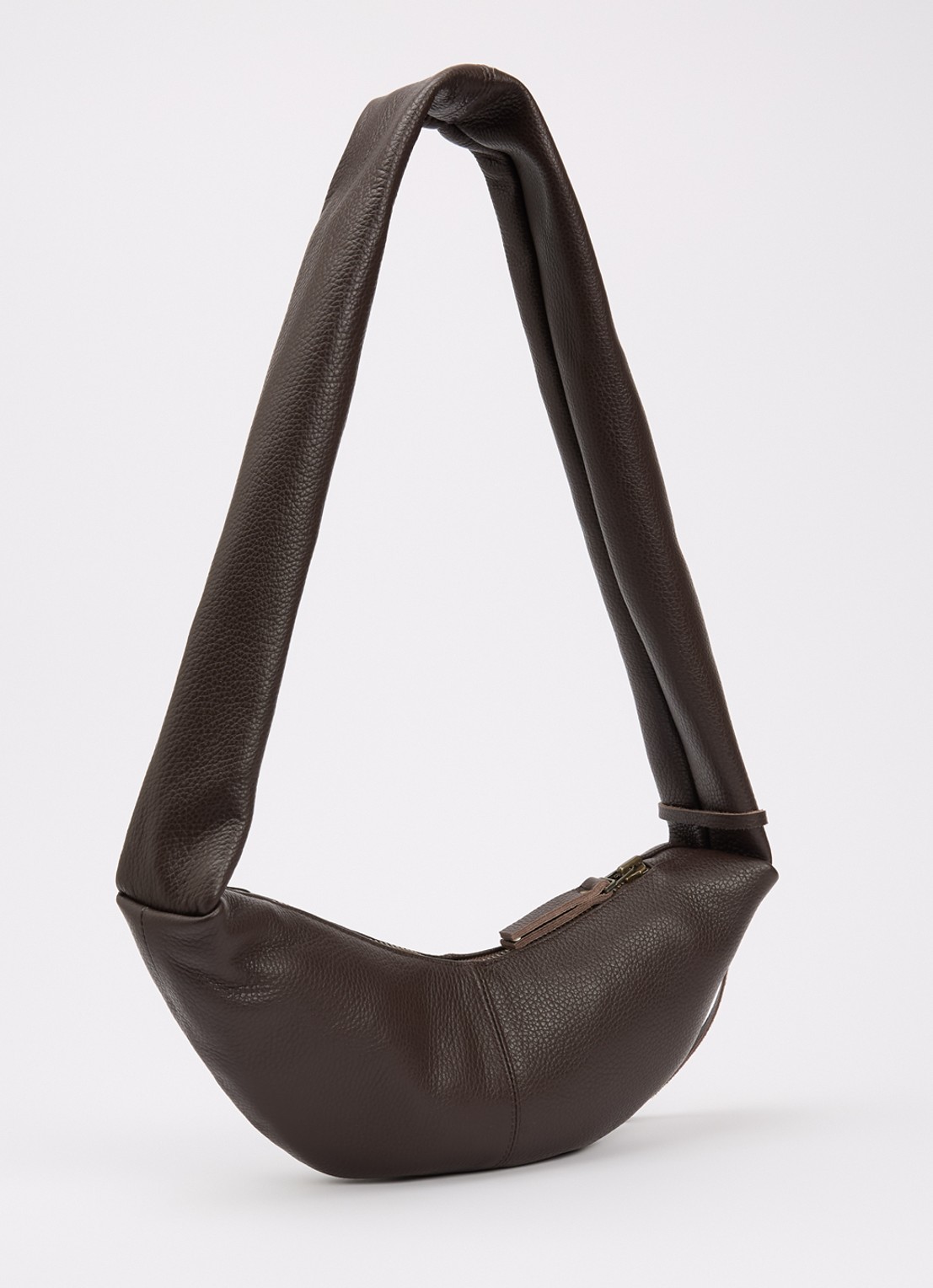 Nona Banana XS crossbodytas van leer  - achterkant 5 chocoladebruin