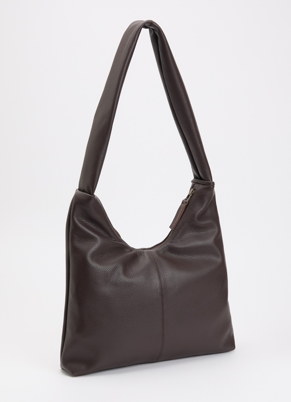 Nona M crossbodytas van leer - achterkant 2 donkerbruin